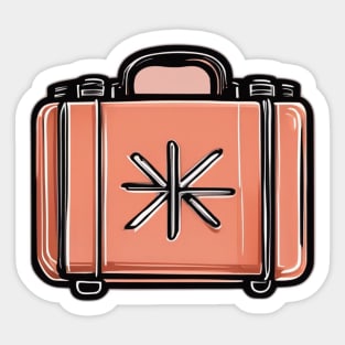 Vintage Suitcase Illustration No. 785 Sticker